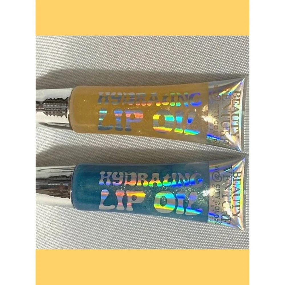 Beauty Venture High Shine Lip Oil Duo – Blue & Gold – New